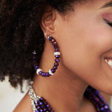 Malia Glass Hoops - Dark Purple