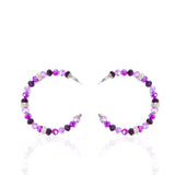 Malia Glass Hoops - Grape