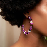 Malia Glass Hoops - Grape