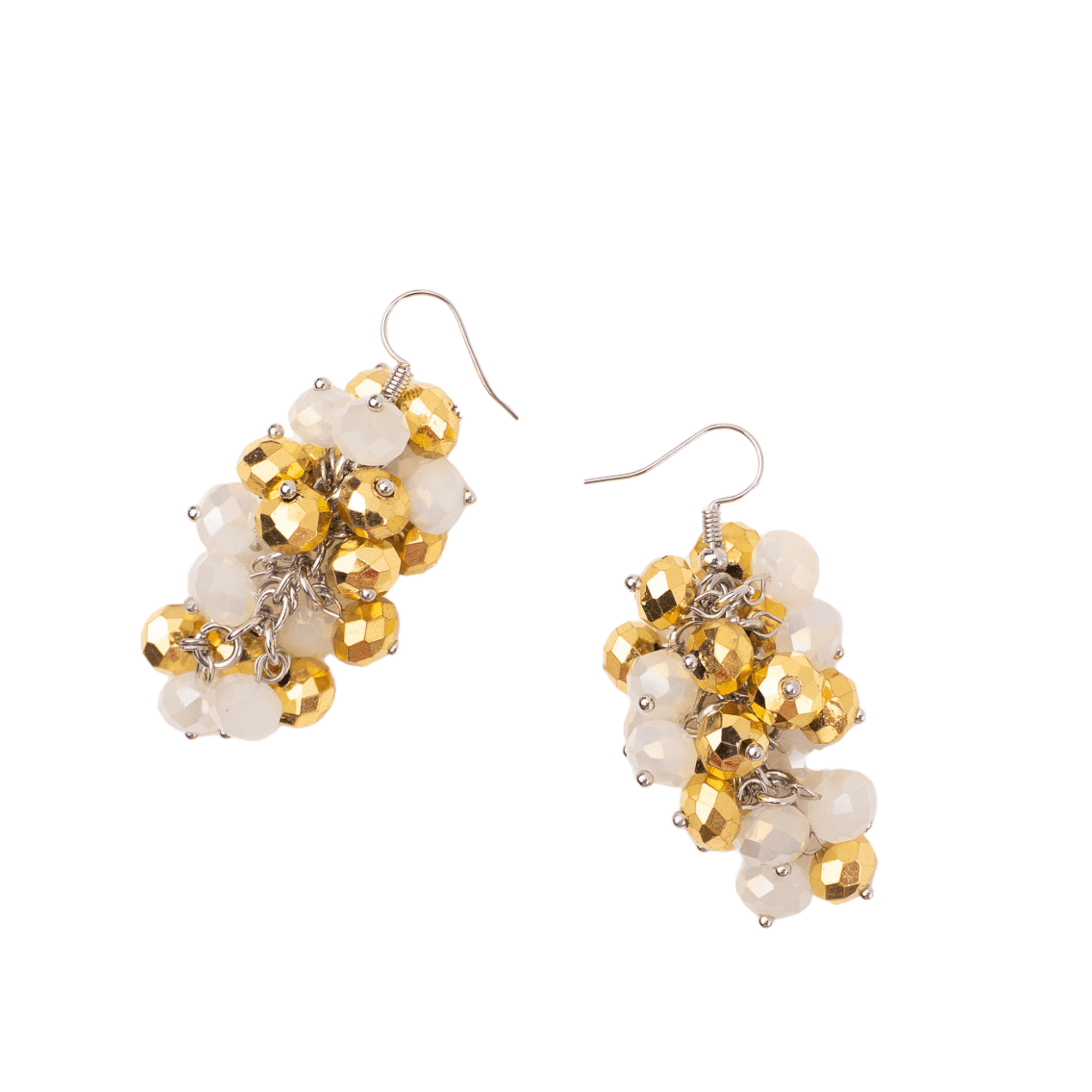 Malia Glass Sparkler Dangles - Golden Snowflake,Earrings, Sassy Jones,