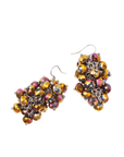 Malia Glass Sparkler Dangles - Rose Cherry Gold,Earrings, Sassy Jones,