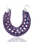 Malia Glass Sparkler Necklace - Dark Purple