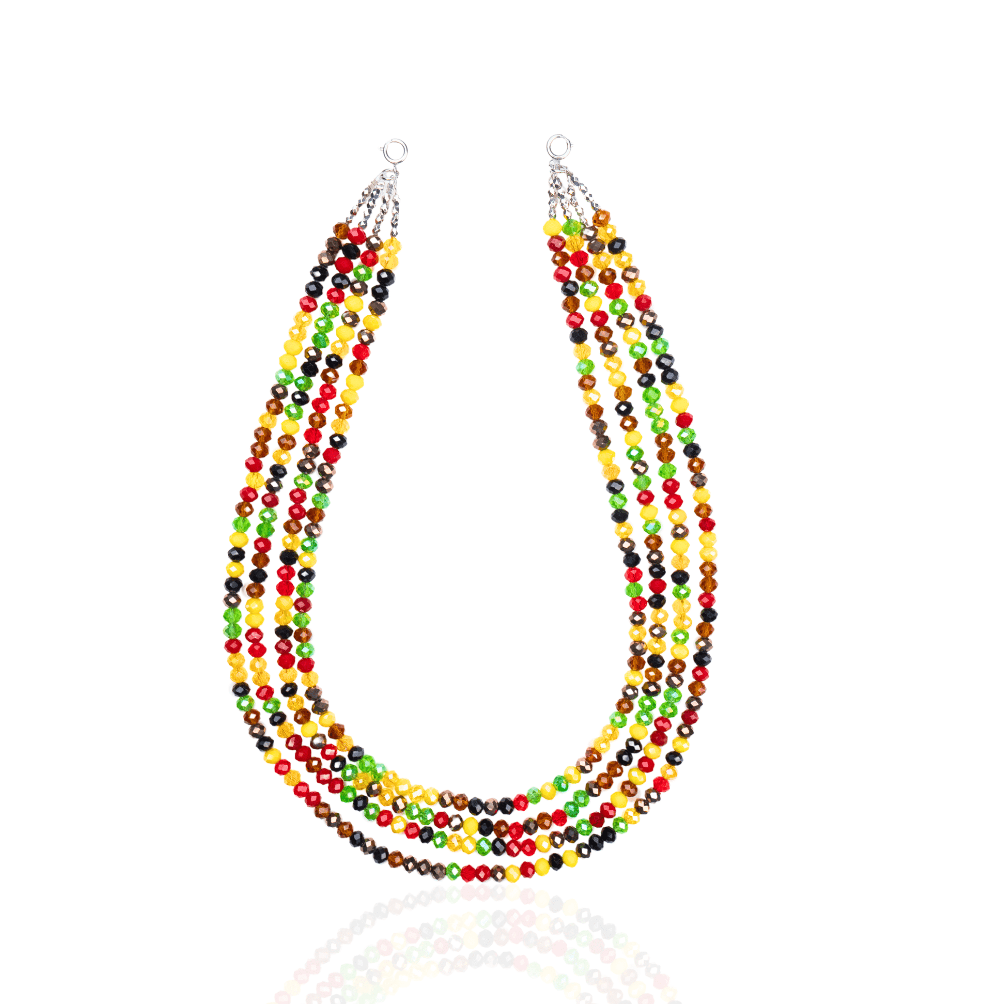 Malia Glass Sparkler Necklace - Rasta,Necklaces, Sassy Jones,