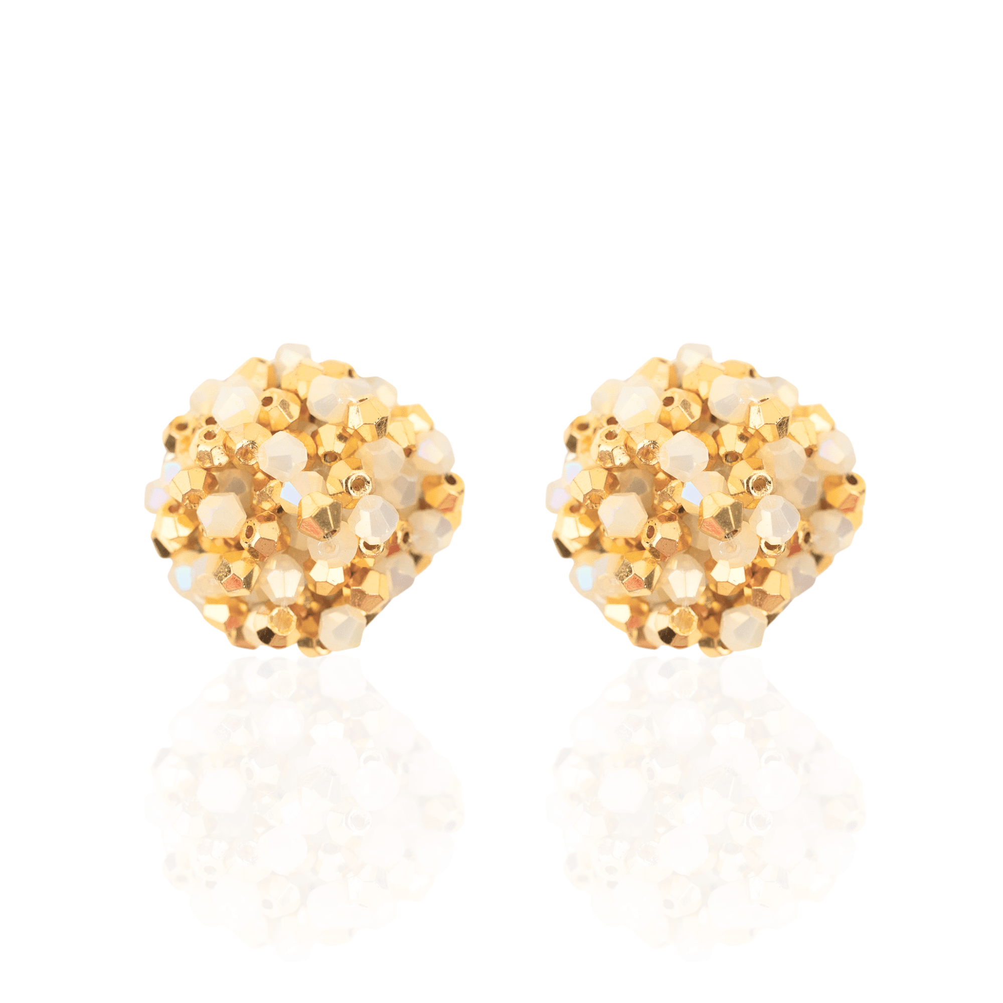 Malia Glass Sparkler Studs - Golden Snowflake,Earrings, Sassy Jones,