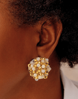 Malia Glass Sparkler Studs - Golden Snowflake,Earrings, Sassy Jones,