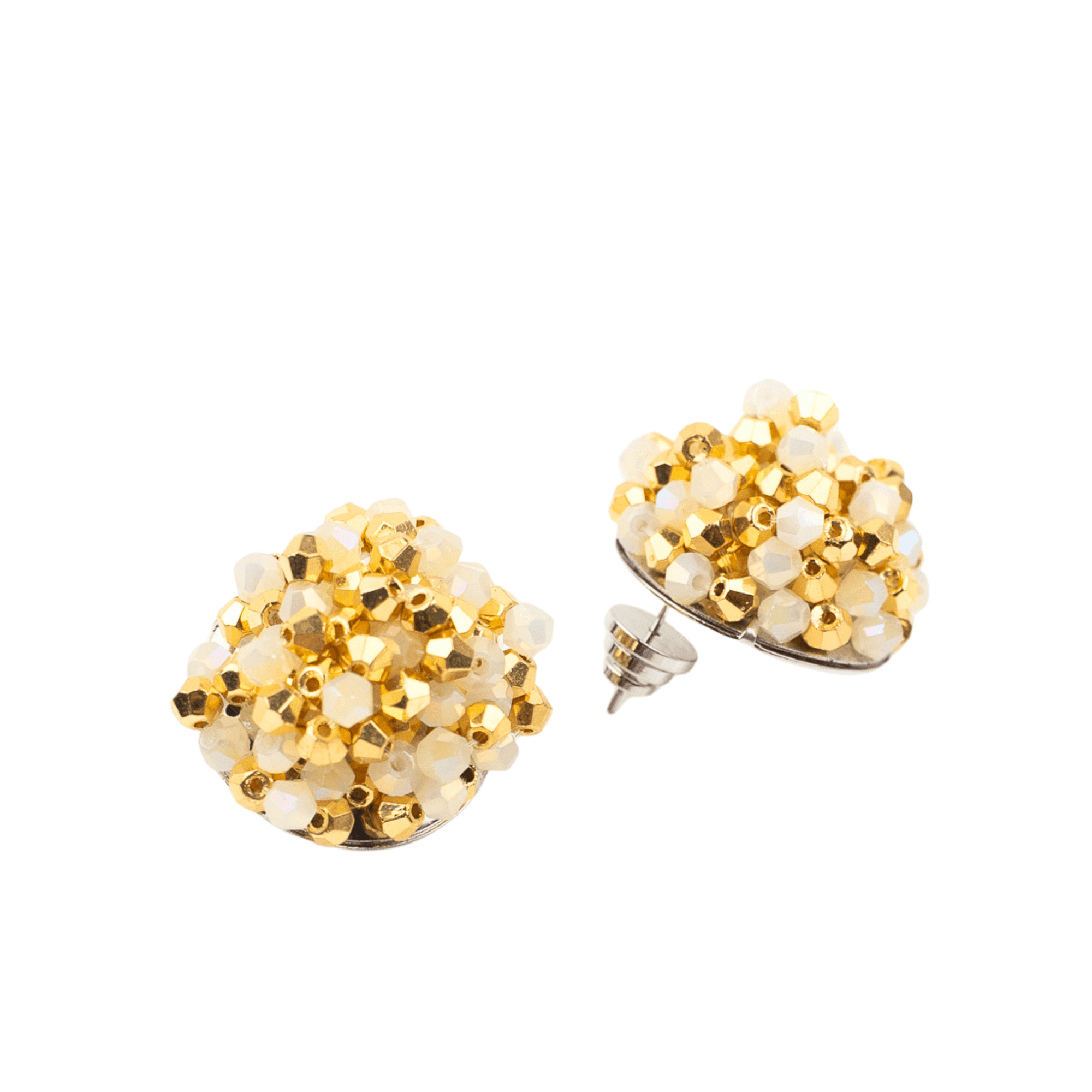 Malia Glass Sparkler Studs - Golden Snowflake,Earrings, Sassy Jones,