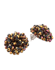 Malia Glass Sparkler Studs - Rose Cherry Gold,Earrings, Sassy Jones,