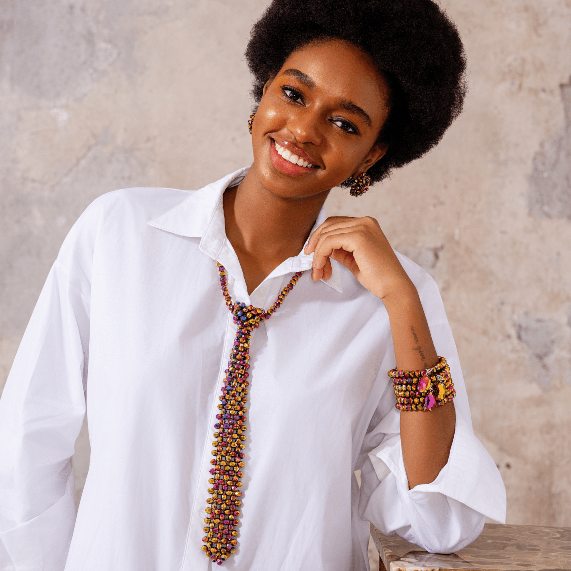 Malia Glass Sparkler Studs - Rose Cherry Gold,Earrings, Sassy Jones,