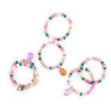 Malia Glass Stretch Bracelet Stack - Cherry Blossom