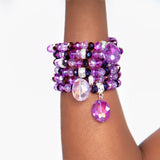 Malia Glass Stretch Bracelet Stack - Grape