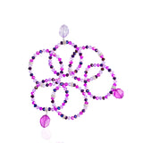 Malia Glass Stretch Bracelet Stack - Grape