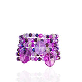 Malia Glass Stretch Bracelet Stack - Grape