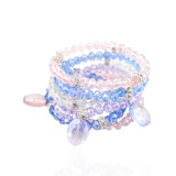 Malia Glass Stretch Bracelet Stack - Unicorn Pastel