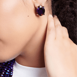 Malia Glass Studs - Dark Purple,Earrings, Sassy Jones,