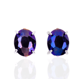 Malia Glass Studs - Dark Purple,Earrings, Sassy Jones,