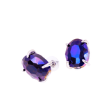 Malia Glass Studs - Dark Purple,Earrings, Sassy Jones,