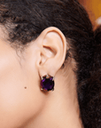 Malia Glass Studs - Dark Purple,Earrings, Sassy Jones,