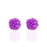 Malia Glass Studs - Grape