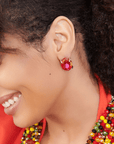 Malia Glass Studs - Rasta Red,Earrings, Sassy Jones,