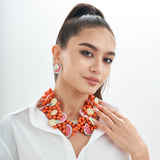 Malibu Bib - Fruitti Tutti - Sassy Jones beaded jewelry, handcrafted necklaces, vibrant colors, intricate designs, timeless elegance, glass beads, gemstones, natural elements, sophistication, special occasions, casual wear, thoughtful gifts, artistry, fashion, Handcrafted jewelry, Playful design