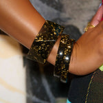 Malika Bangle - Black & Gold,Bracelets, Sassy Jones,