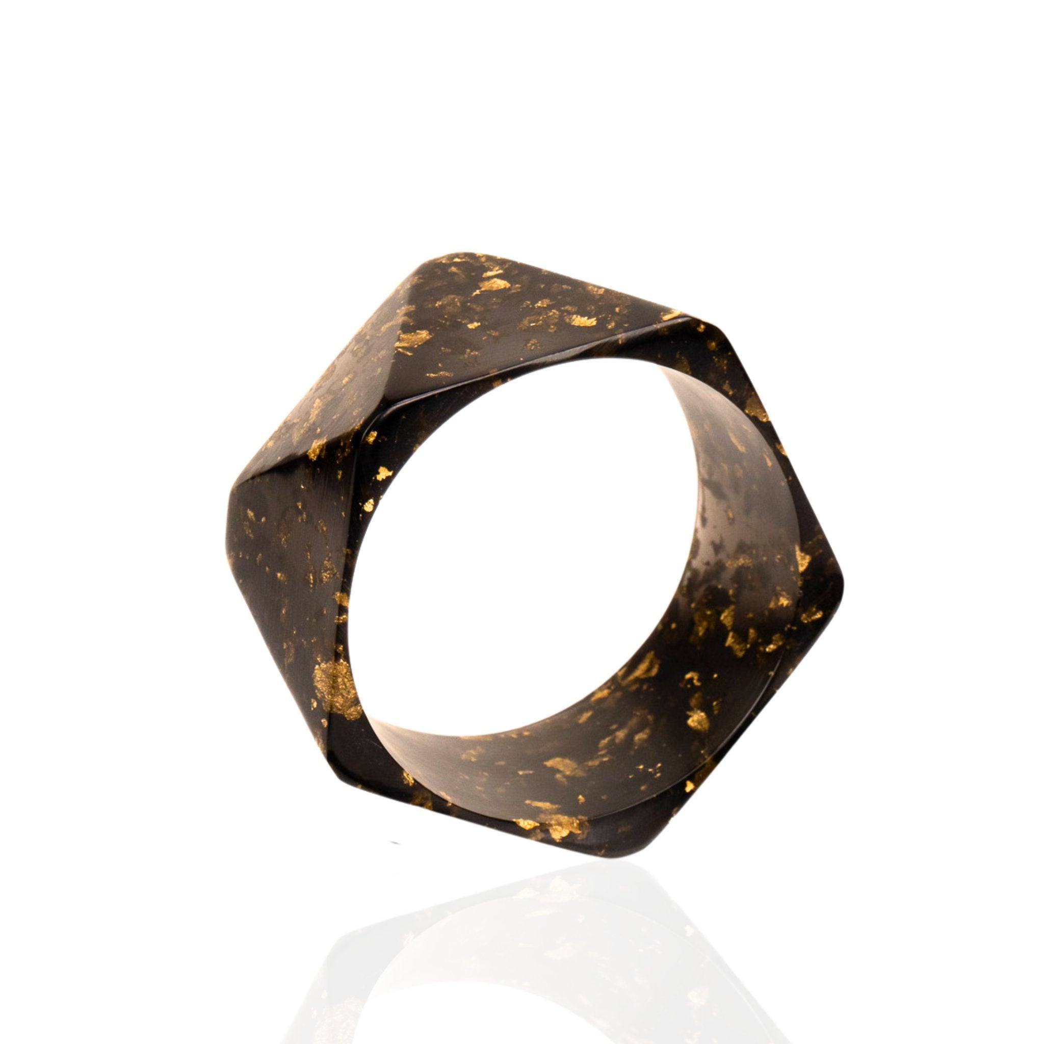 Malika Bangle - Black & Gold,Bracelets, Sassy Jones,