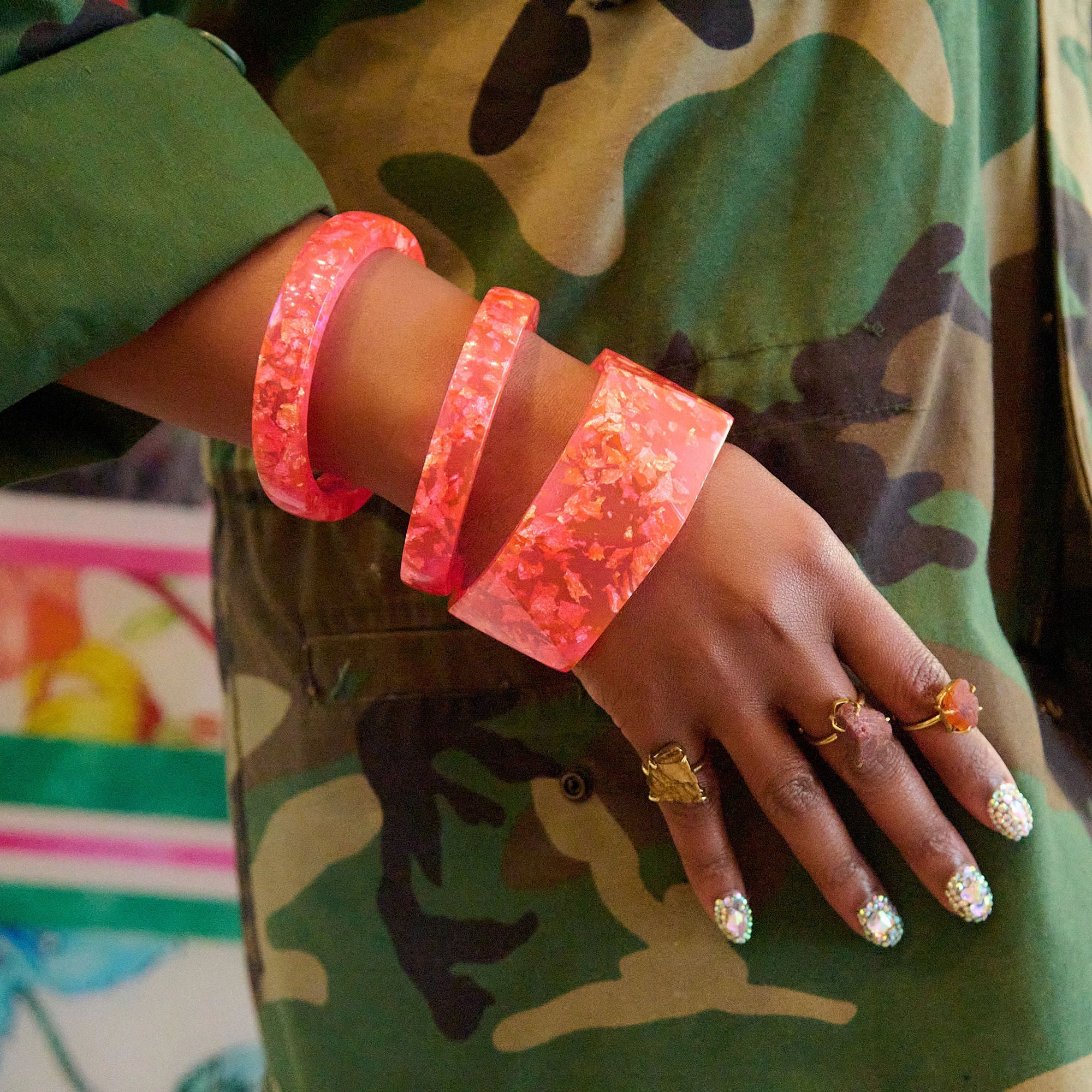 Malika Bangle - Hot Pink,Bracelets, Sassy Jones,