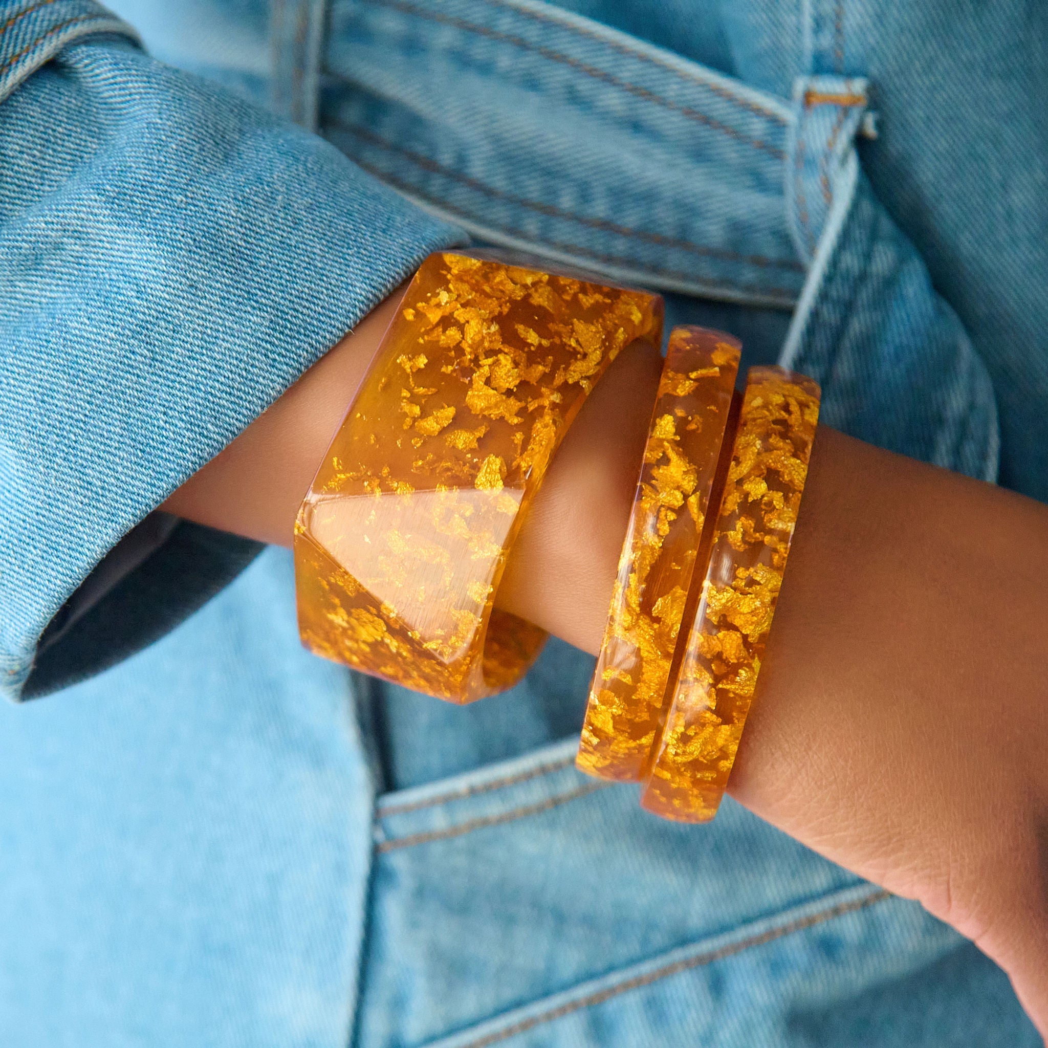 Malika Bangle - Orange,Bracelets, Sassy Jones,