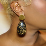 Malika Dangles - Black & Gold,Earrings, Sassy Jones,