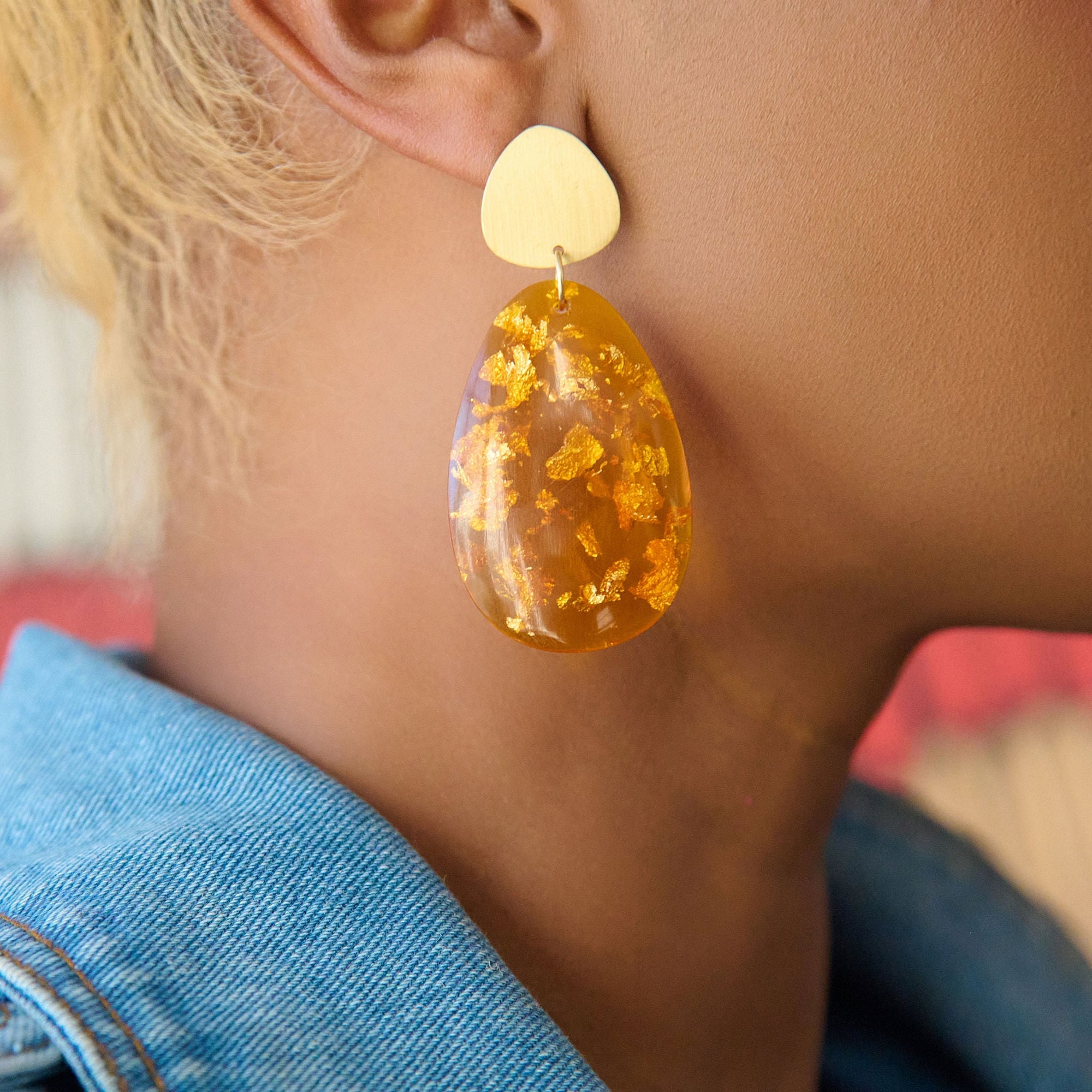 Malika Dangles - Orange,Earrings, Sassy Jones,