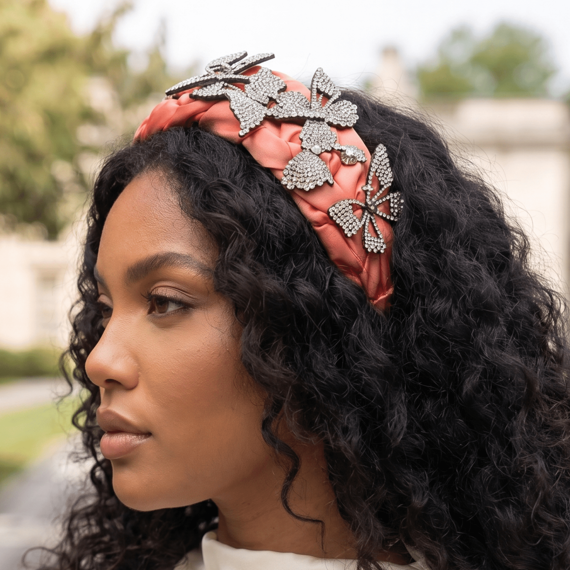 Mariposa Crystal Knot Headband - Pink,Headbands, Sassy Jones,