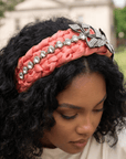 Mariposa Crystal Knot Headband - Pink,Headbands, Sassy Jones,