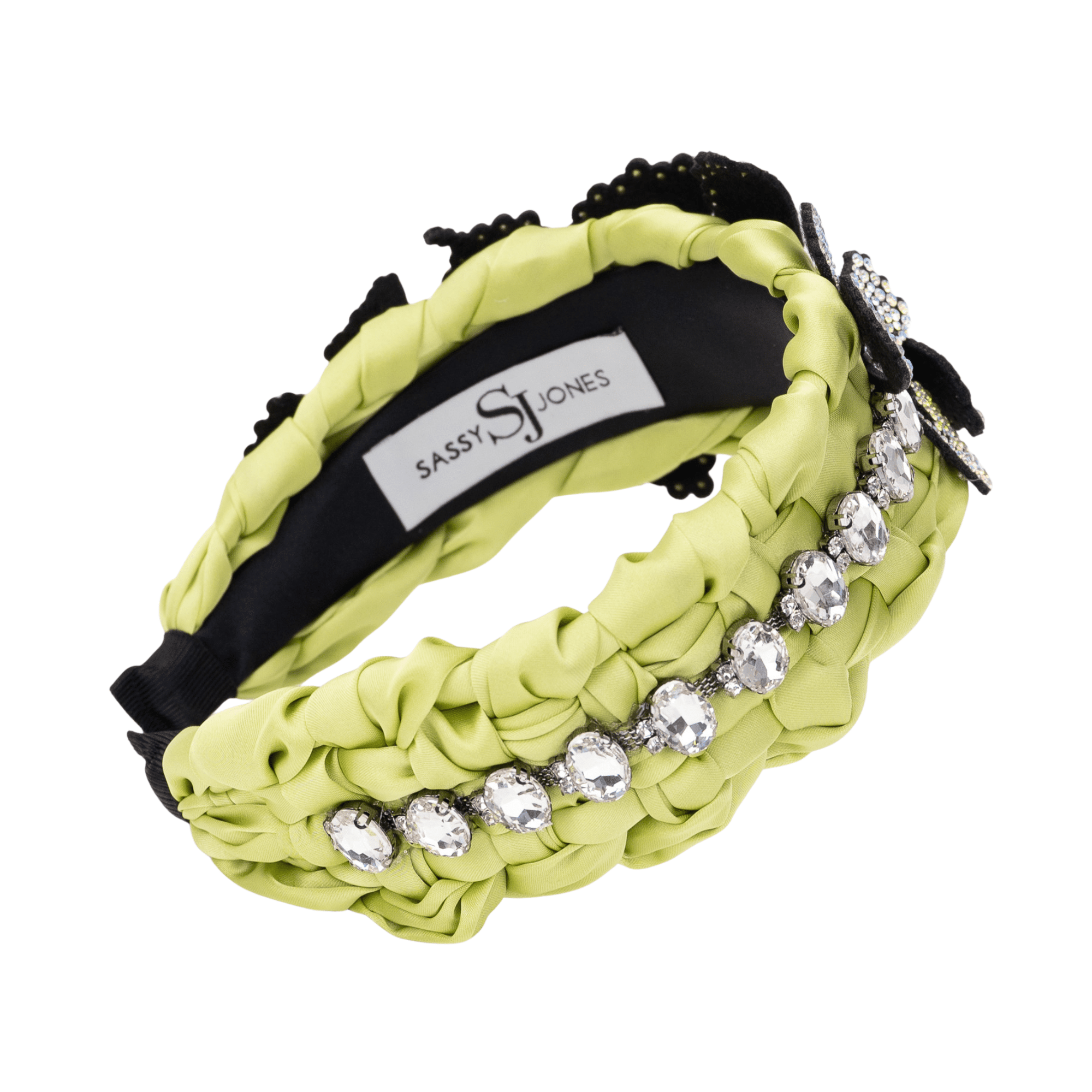 Mariposa Crystal Knot Headband - Yellow,Headbands, Sassy Jones,