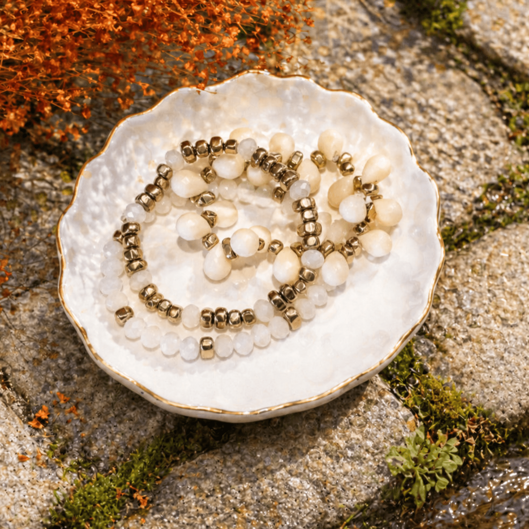 Mischa Honey Bracelet Stack,Bracelets, Sassy Jones,