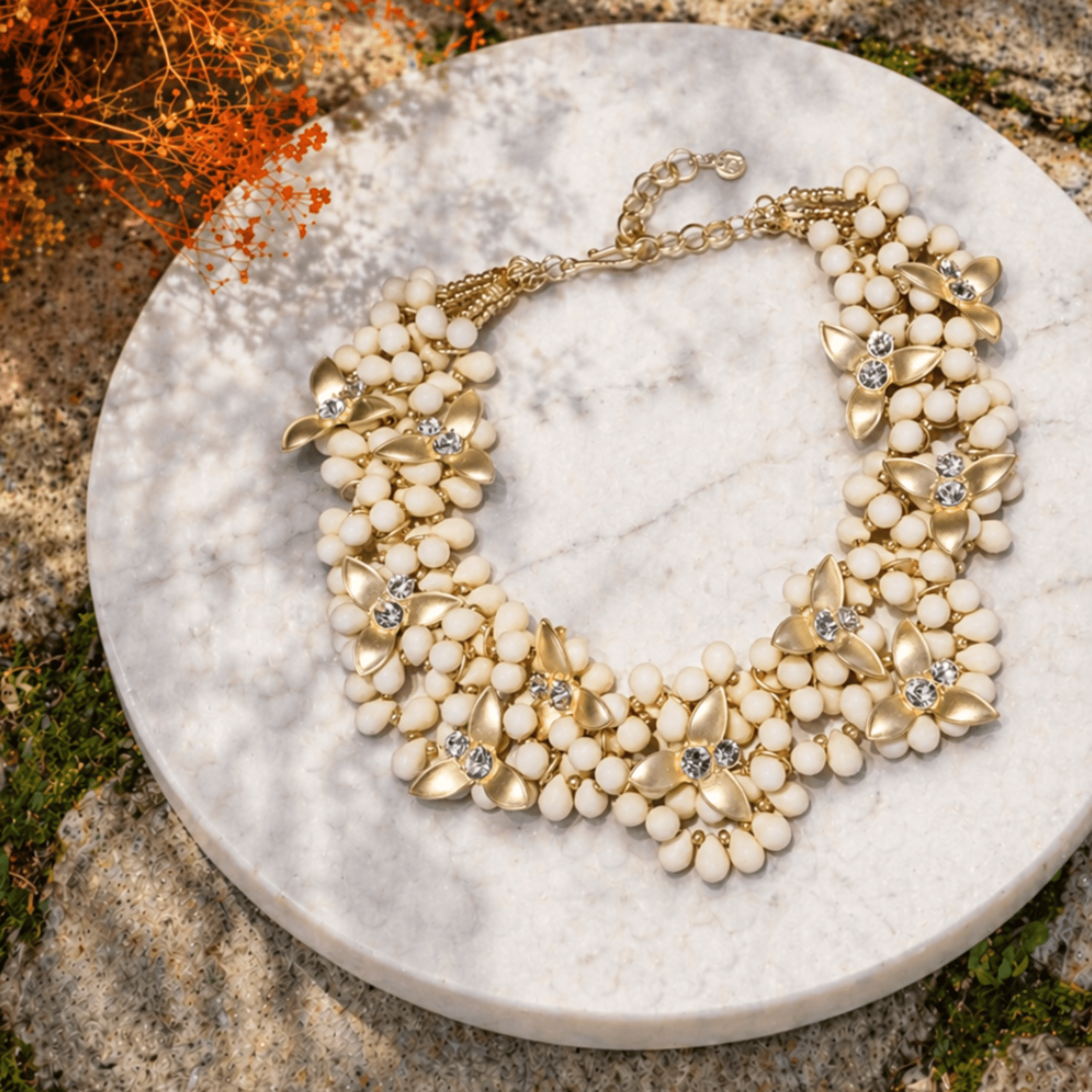 Mischa Honey Sparkle Brooch Bib,Necklaces, Sassy Jones,
