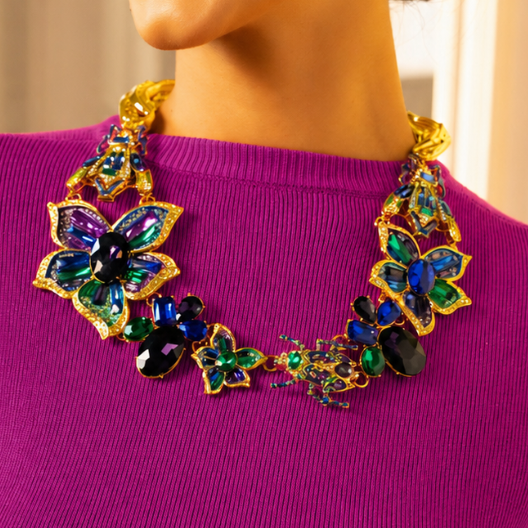 Miss Beasley Crystal Necklace - Amethyst Crystal,Necklaces, Sassy Jones,