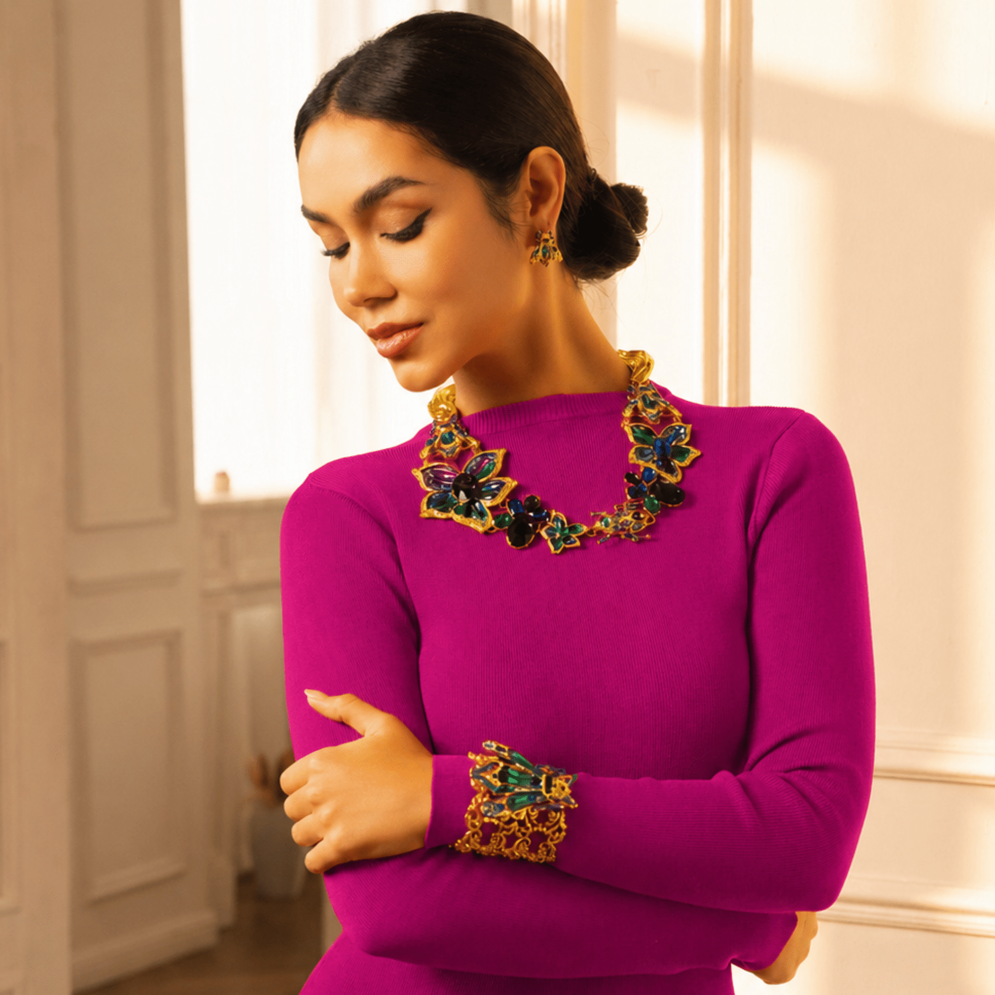 Miss Beasley Crystal Necklace - Amethyst Crystal,Necklaces, Sassy Jones,