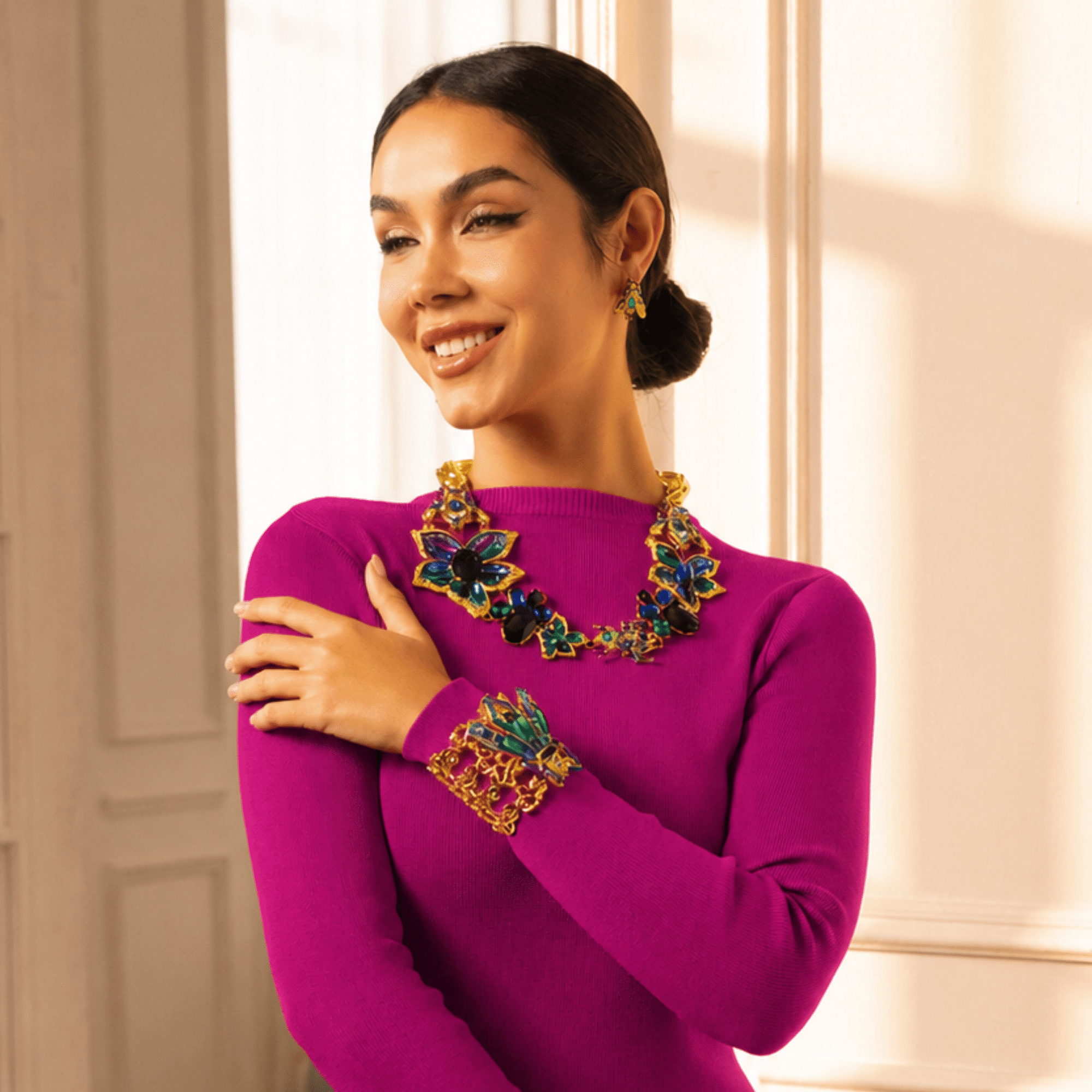 Miss Beasley Cuff - Amethyst Crystal,Bracelets, Sassy Jones,