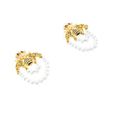 Miss Honeycomb Bee Dangles - Pearl