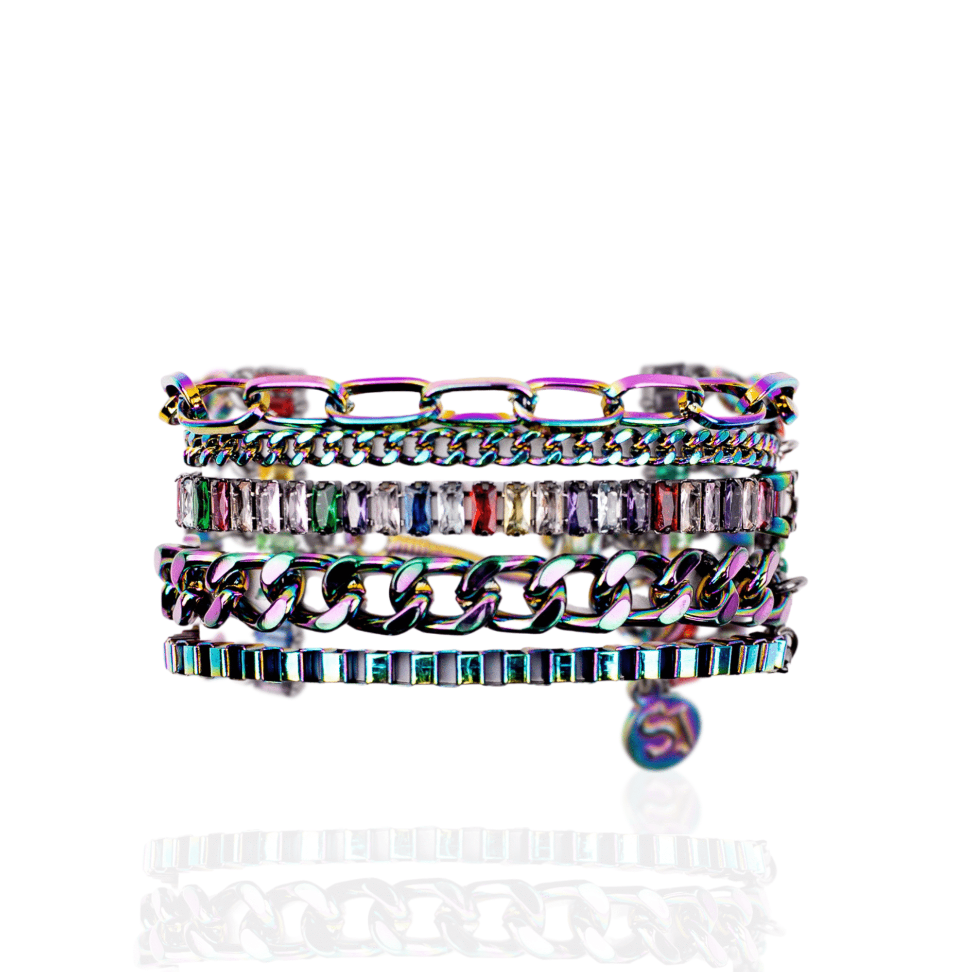 Miss Youniverse Bracelet - Rainbow Rhodium,Bracelets, Sassy Jones,