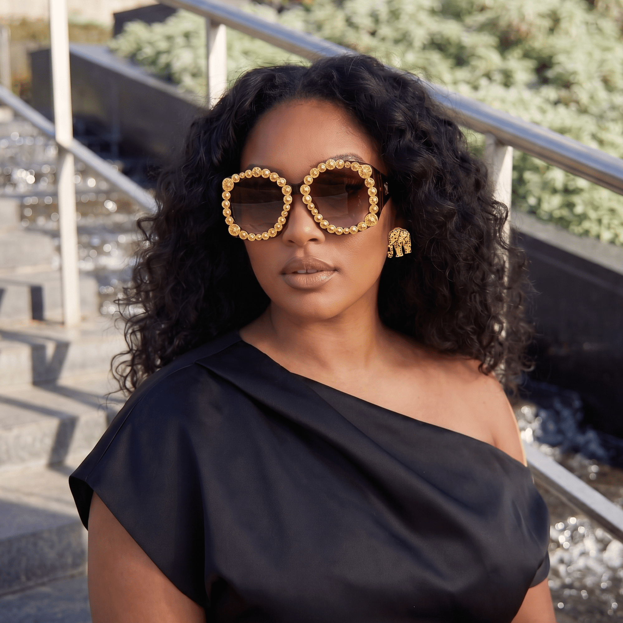Monroe Gold Studded Sunglasses,Glasses, Sassy Jones,