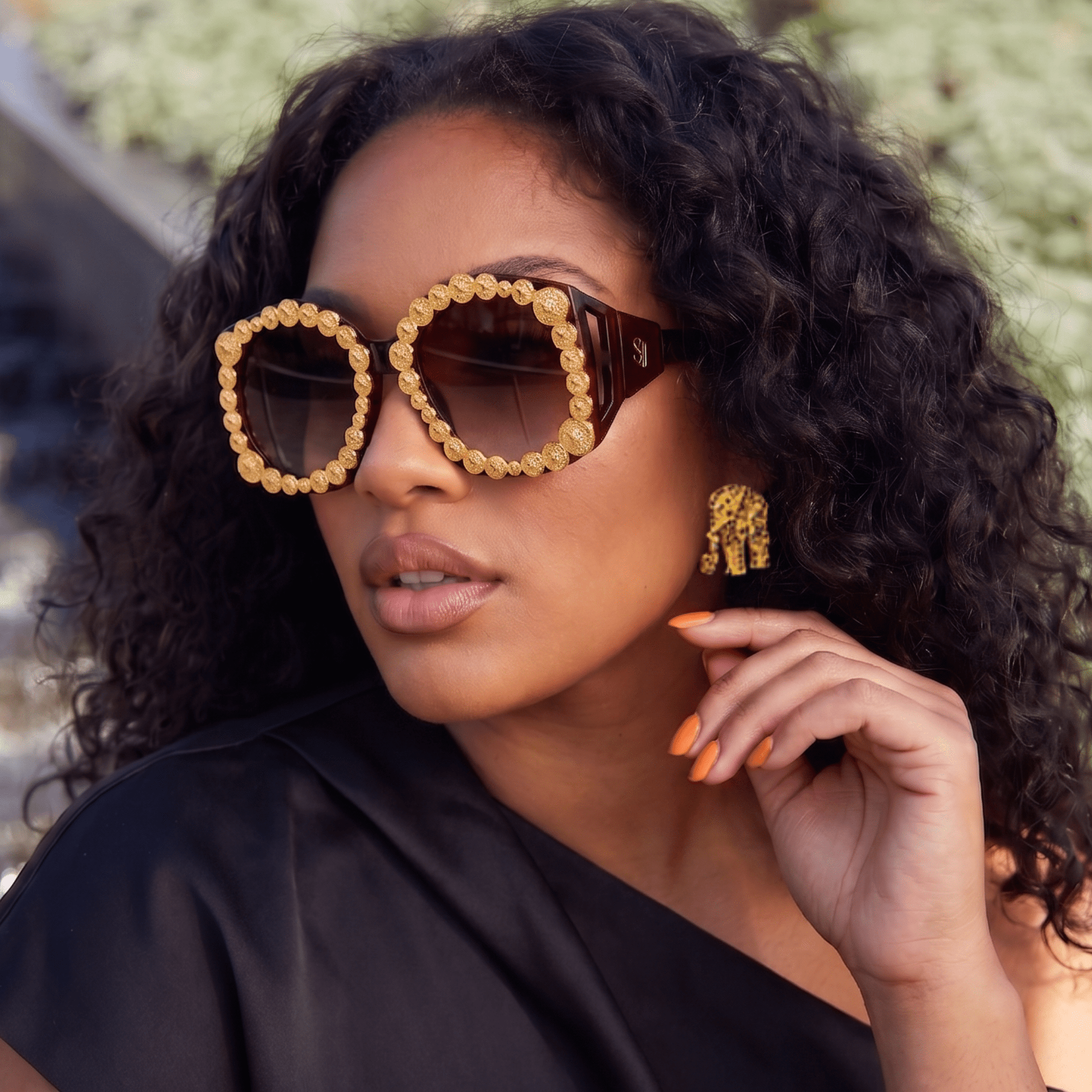 Monroe Gold Studded Sunglasses,Glasses, Sassy Jones,
