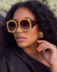 Monroe Gold Studded Sunglasses,Glasses, Sassy Jones,