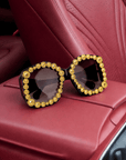 Monroe Gold Studded Sunglasses,Glasses, Sassy Jones,