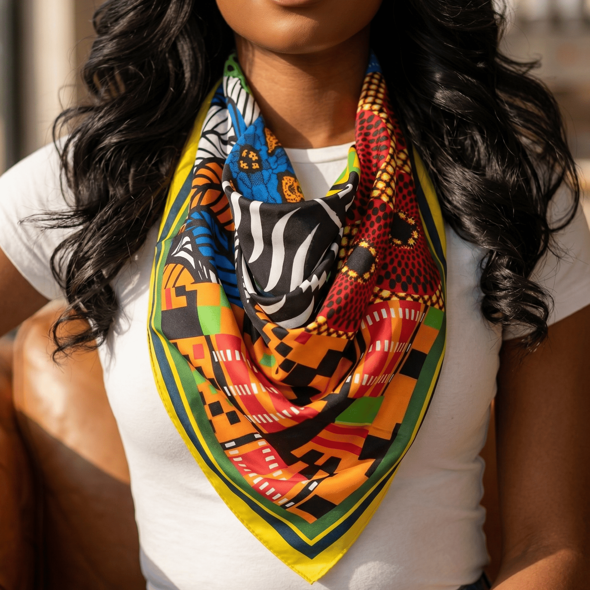 Nairobi Luxe Scarf 33" x 33",Scarves, Sassy Jones,