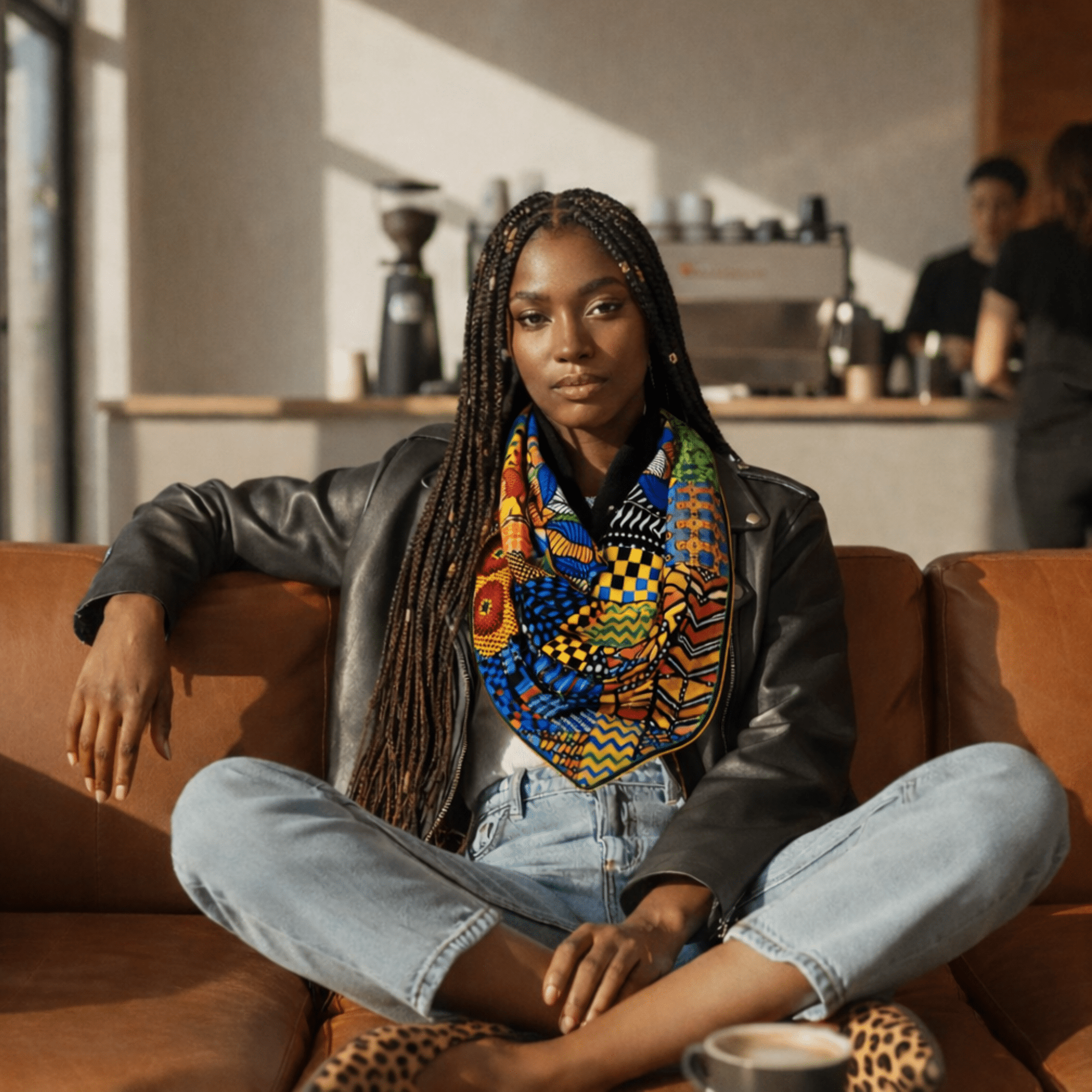 Nairobi Luxe Scarf 33" x 33",Scarves, Sassy Jones,