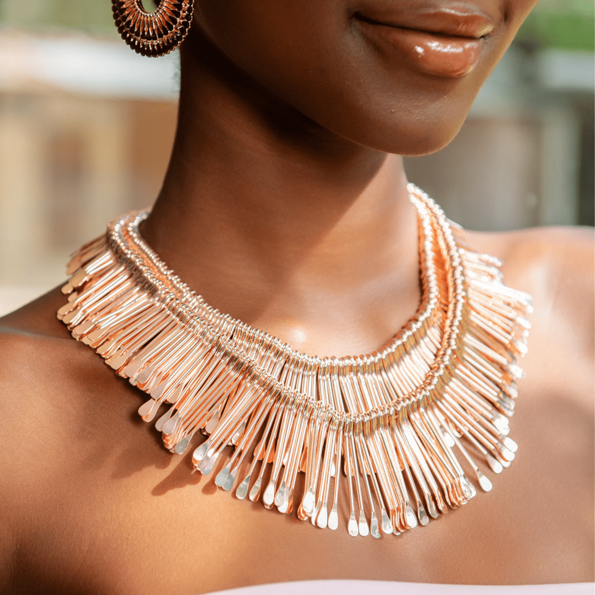 Negasi 2 - in - 1 Statement Bib - Rose Gold,Necklaces, Sassy Jones,