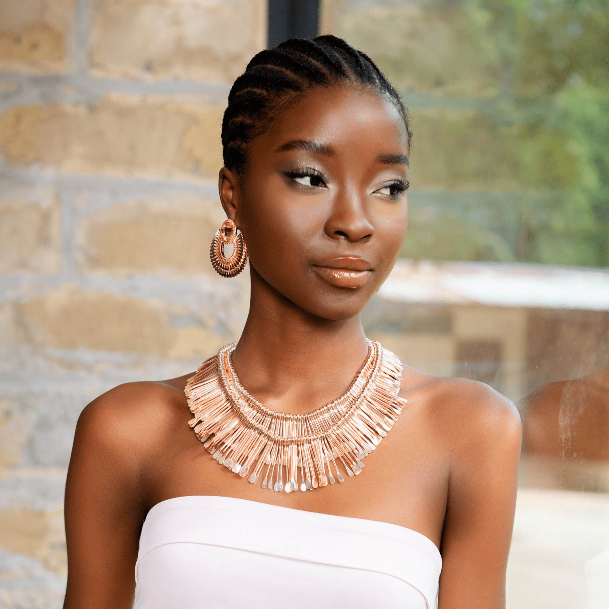 Negasi 2 - in - 1 Statement Bib - Rose Gold,Necklaces, Sassy Jones,