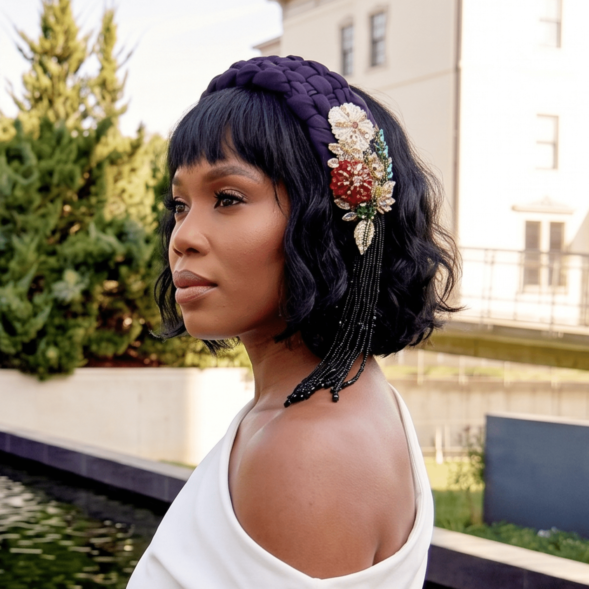 Ophelia Woven Headband - Purple,Headbands, Sassy Jones,