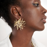 Origami Statement Earrings - Soft Gold